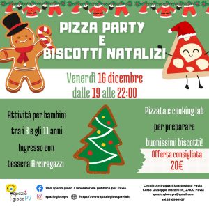 Locandina Pizza Party e Biscotti Natalizi